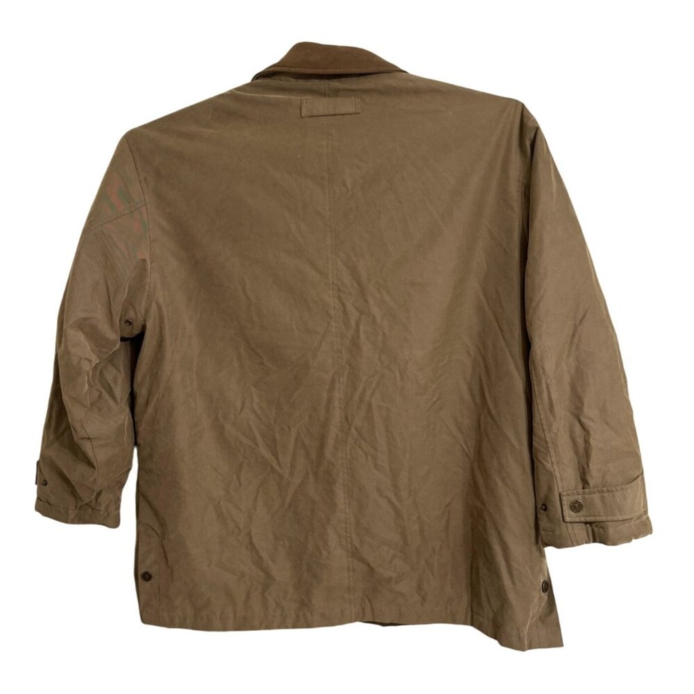 Grande Central Brown Chore Coat 1X Cotton/Nylon Leather Trim Barn Heritage - Picture 2 of 8